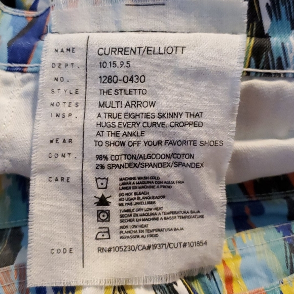 CURRENT ELLIOTT Stiletto Multi Arrow jeans 28 - Picture 6 of 6